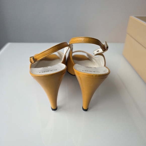 Kurt Geiger Yellow Peep-Toe Heels - Picture 3 of 4